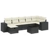 vidaXL 8-delige Loungeset met kussens poly rattan zwart