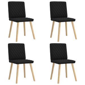 vidaXL Eetkamerstoelen 4 st stof zwart