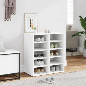 vidaXL Schoenenkasten 2 st 31,5x35x70 cm bewerkt hout wit