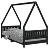 vidaXL Kinderbedframe 90x190 cm massief grenenhout zwart
