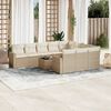 vidaXL 11-delige Tuinset met kussens poly rattan beige