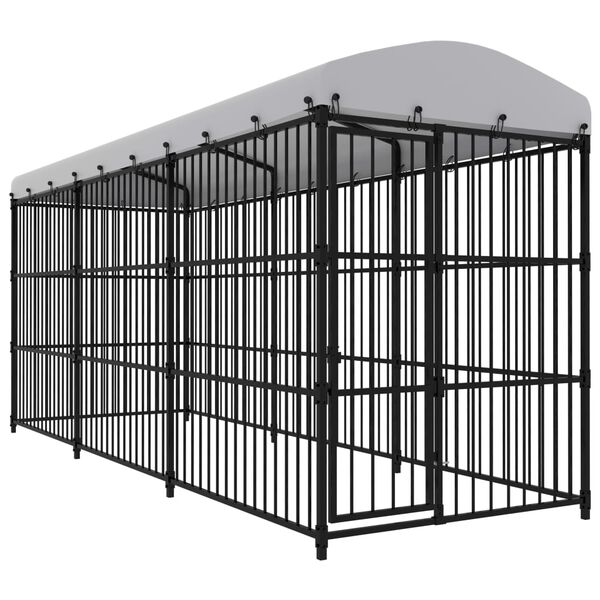 vidaXL Hondenkennel voor buiten met dak 450x150x210 cm