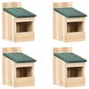 vidaXL Vogelhuisjes 4 st 12x16x20 cm vurenhout