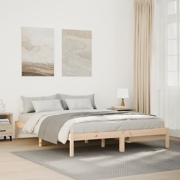 vidaXL Bedframe extra lang zonder matras massief grenenhout 140x220 cm