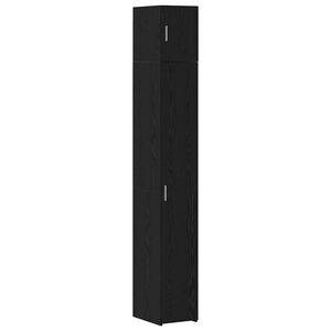vidaXL Opbergkast met Planken Zwart eiken 30 x 42,5 x 225 cm