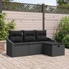 vidaXL Bankstel met kussen 4 pcs poly rattan