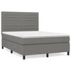 vidaXL Boxspring met matras stof donkergrijs 140x190 cm