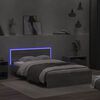 vidaXL Bedframe met hoofdeinde en LED grijs sonoma eiken 140x190 cm