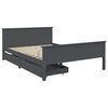vidaXL Bedframe met 2 lades massief grenenhout donkergrijs 140x200 cm