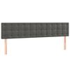 vidaXL Hoofdborden 180x5x78/88 cm fluweel donkergrijs