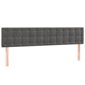 vidaXL Hoofdborden 180x5x78/88 cm fluweel donkergrijs