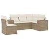 vidaXL 5-delige Loungeset met kussens poly rattan beige