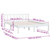 vidaXL Bedframe massief grenenhout wit 140x200 cm