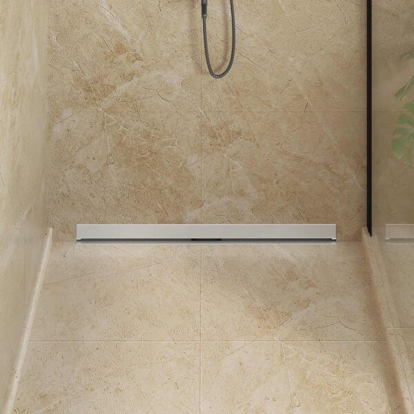 vidaXL Wandgemonteerde Douche Afvoer Zilver 90 cm Roestvrij staal 304