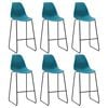 vidaXL Barstoelen 6 st kunststof turquoise