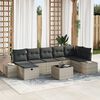 vidaXL Tuin Sofa Set met kussen 8 pcs Lichtgrijs poly rattan