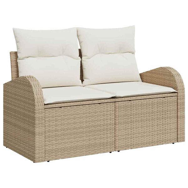 vidaXL Tuin Sofa Set met kussen 7 pcs beige en cr&egrave;mekleurig