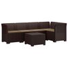 vidaXL 5-Zits Tuin Sofa met Kussens Rattan Look PP Bruin