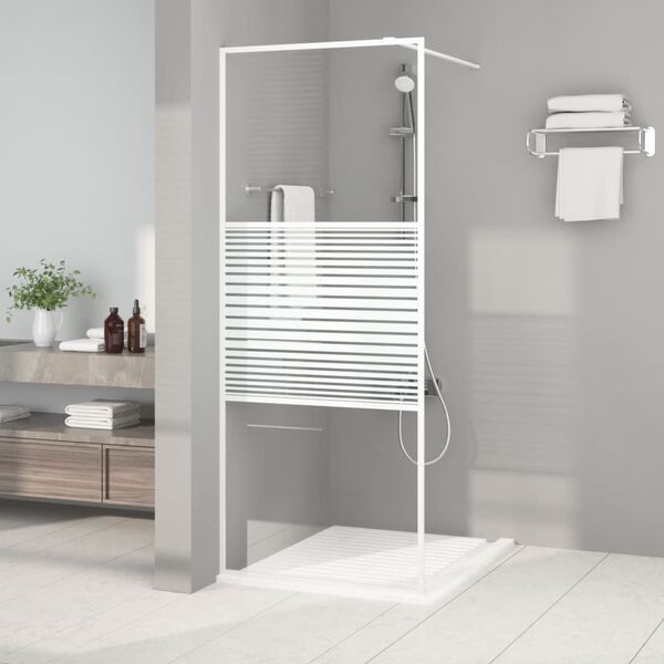 vidaXL Inloopdouchewand 80x195 cm transparant ESG-glas wit