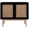 vidaXL Dressoir 88,5x40x80 cm MDF en rattan zwart