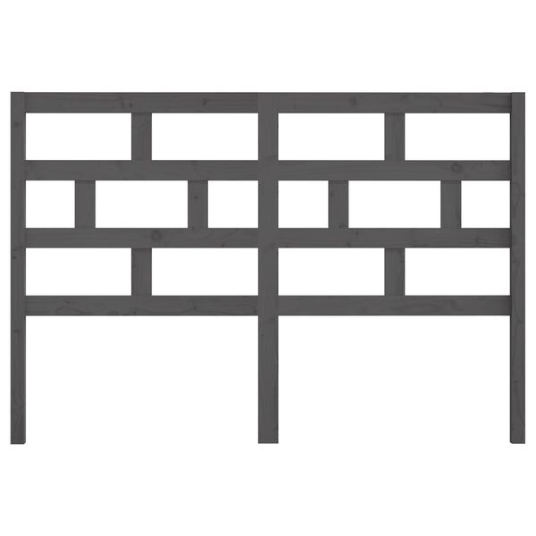 vidaXL Hoofdbord 126x4x100 cm massief grenenhout grijs