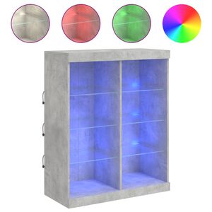 vidaXL Dressoir met LED-verlichting 81x37x100 cm betongrijs