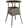 vidaXL 3-delige Bistroset met kussens poly rattan grijs