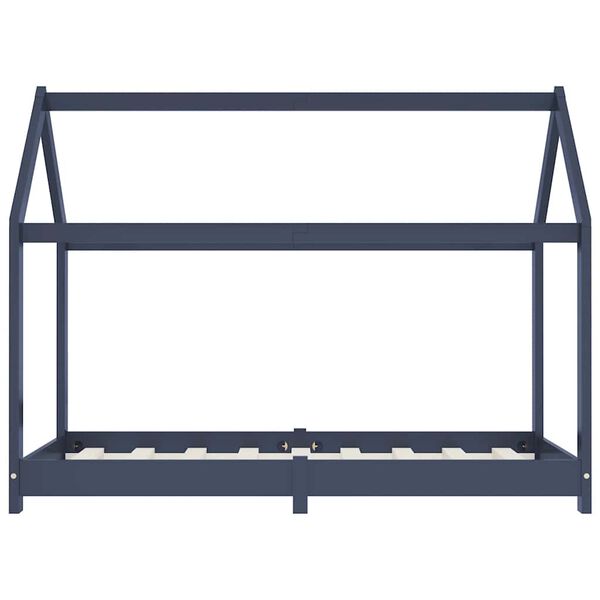 vidaXL Kinderbedframe massief grenenhout grijs 80x160 cm