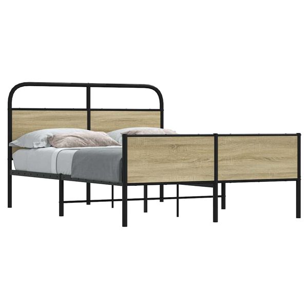 vidaXL Bedframe zonder matras bewerkt hout sonoma eikenkleur 140x200cm