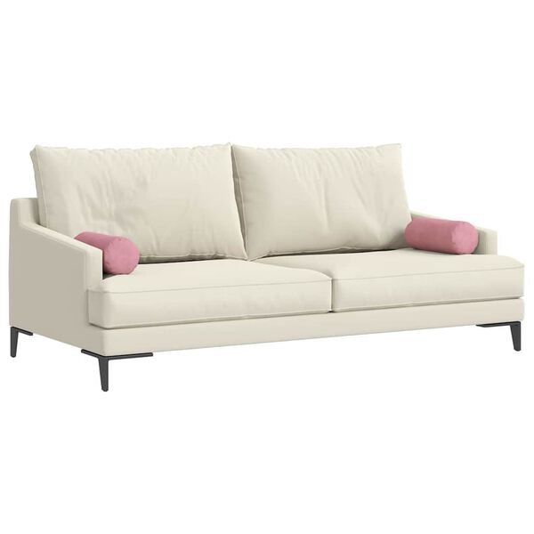 vidaXL Bolster Kussens 2 stuks Roze Ø 15 x 40 cm Cordstof