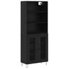 vidaXL Hoge kast 2 st Zwart Eiken 69,5 x 34 x 180 cm