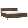 vidaXL Boxspring met matras stof donkerbruin 160x200 cm