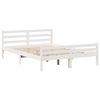 vidaXL Bedframe met hoofdbord massief grenenhout wit 135x190 cm