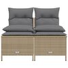 vidaXL 4-delige Loungeset met kussens poly rattan beige