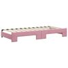 vidaXL Slaapbank met onderschuifbed en lades 90x200 cm fluweel roze