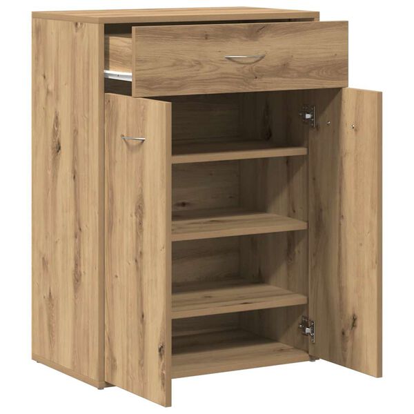 vidaXL Schoenenkast 60x35x84 cm bewerkt hout artisanaal eikenkleur