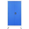 vidaXL Lockerkast met 2 deuren 90x40x180 cm metaal grijs en blauw