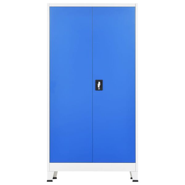 vidaXL Lockerkast met 2 deuren 90x40x180 cm metaal grijs en blauw