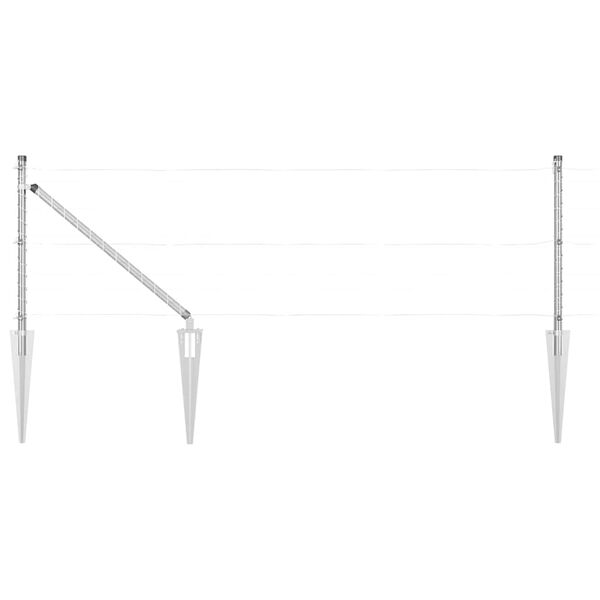 vidaXL Hek Post Anders 52 pcs Grijs 3,2 x 3,2 x 120 cm Staal