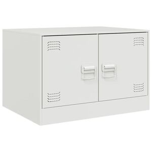 vidaXL Salontafel 67x50x44 cm staal wit