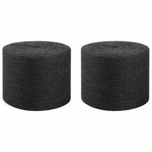 vidaXL Jute Touw 2 st 2 mm Zwart 100% Tossa jute