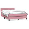 vidaXL Boxspring met matras fluweel roze 160x220 cm