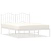 vidaXL Bedframe met hoofdbord metaal wit 150x200 cm
