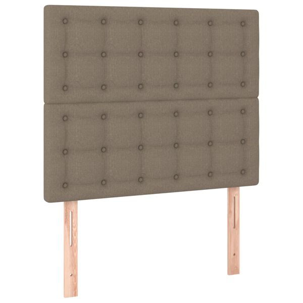 vidaXL Hoofdbord LED 80x5x118/128 cm stof taupe