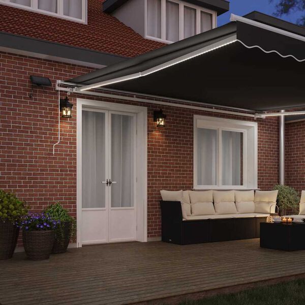 vidaXL Zijde Frame met LED-striplichten Wit 500 × 350 cm Aluminium