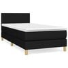 vidaXL Boxspring met matras stof zwart 80x200 cm