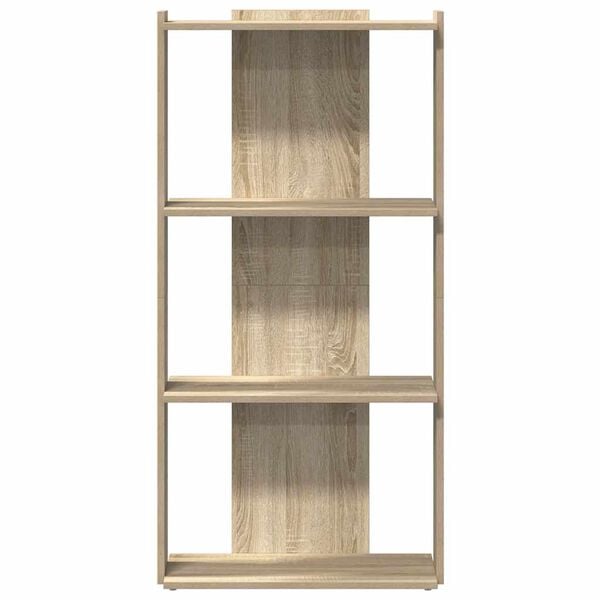 vidaXL Boekenkast 3-laags 60x30x120 cm bewerkt hout sonoma eikenkleur