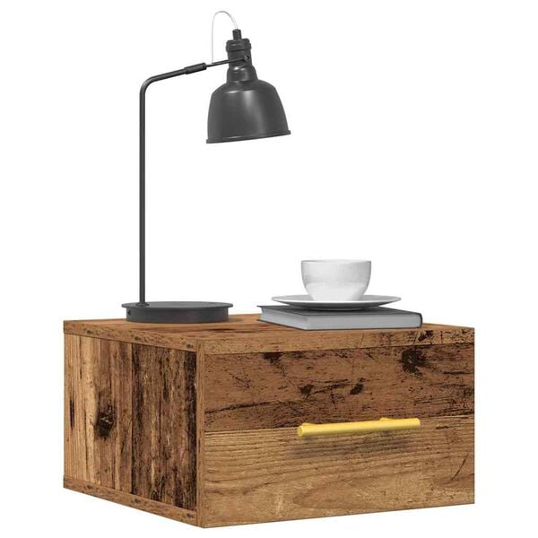 vidaXL Nachtkastje 2 pcs Oudhout 35 x 35 x 20 cm Bewerkt hout