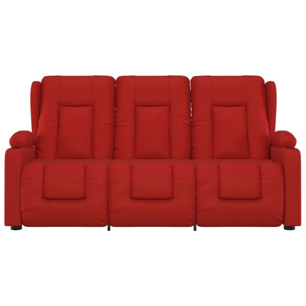 vidaXL Massagestoel 3-zits verstelbaar bekerhouders kunstleer wijnrood