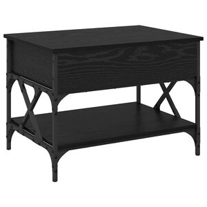 vidaXL Salontafel Zwart Eiken 70x50x50cm Bewerkt hout